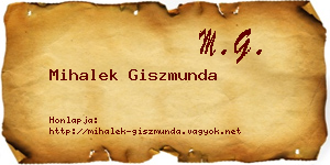 Mihalek Giszmunda névjegykártya